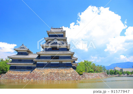 松本市、国宝松本城の風景 松本市、国宝松本城の風景 91577947