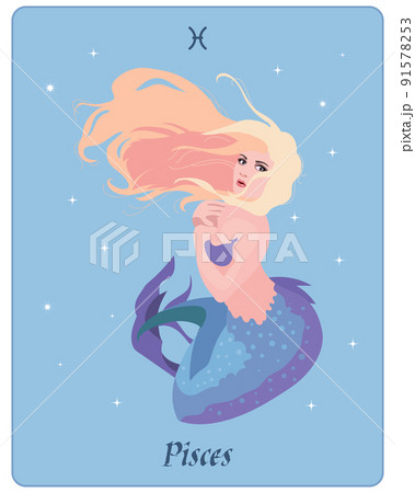 Astrological Zodiac Sign Pisces Beautiful のイラスト素材