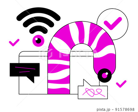 Internet and Wi-Fi connection - colorful flat design style illustration Internet and Wi-Fi connection - colorful flat design style illustration 91578698