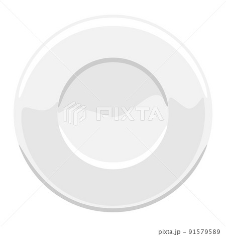 Illustration of plate. Kitchen and restaurant utensil. Illustration of plate. Kitchen and restaurant utensil. 91579589