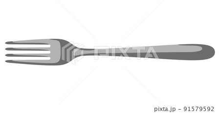 Illustration of steel fork. Kitchen and restaurant utensil. Illustration of steel fork. Kitchen and restaurant utensil. 91579592