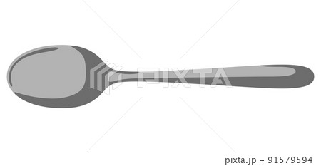 Illustration of steel spoon. Kitchen and restaurant utensil. 91579594