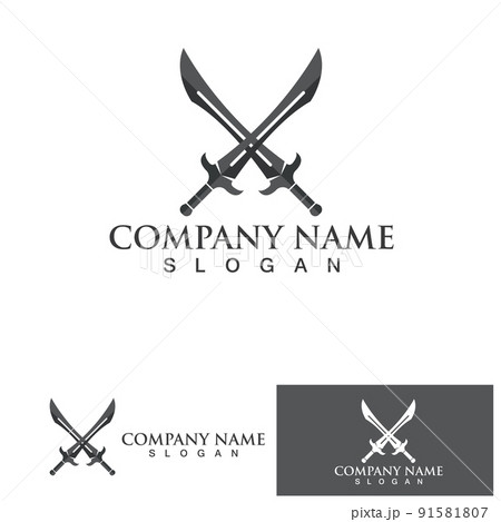 Sword game item vector symbol logo templateのイラスト素材 [91581807] - PIXTA