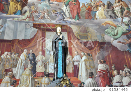 イタリア　ローマ　世界遺産　ヴァチカン美術館　地図のギャラリー　天井絵 91584446