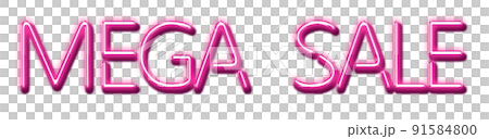 Red Neon Text Mega Sale cut out 91584800