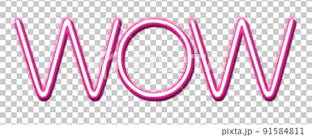 Red Neon Text Wow cut out Red Neon Text Wow cut out 91584811