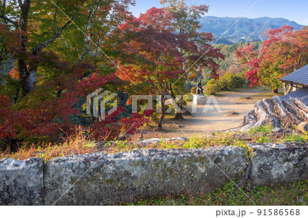 竹田市の岡城跡 紅葉 竹田市の岡城跡 紅葉 91586568