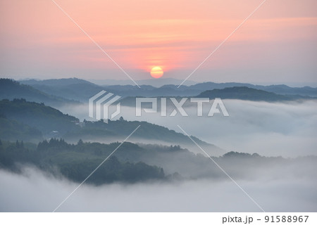 鎌倉山の雲海、茂木、栃木県 鎌倉山の雲海、茂木、栃木県 91588967