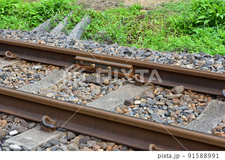 鉄道、ローカル線の線路、那須烏山、栃木県 鉄道、ローカル線の線路、那須烏山、栃木県 91588991