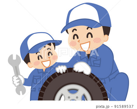 自動車整備士の仕事を体験する子供 自動車整備士の仕事を体験する子供 91589537