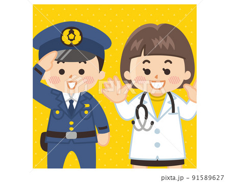 子供職業体験　警察官　医者 91589627