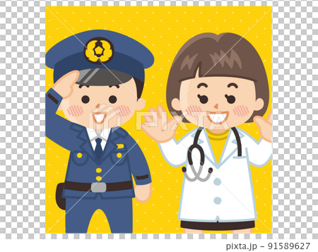 子供職業体験　警察官　医者 91589627