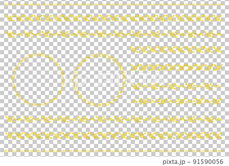 Rose frame, line. (Gold) Rose frame, line. (Gold) 91590056