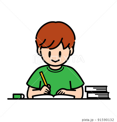 勉強をする男の子 勉強をする男の子 91590132
