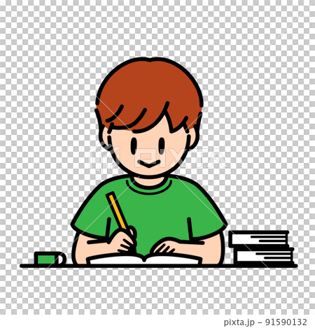 勉強をする男の子 勉強をする男の子 91590132