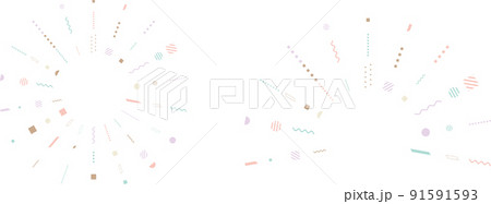 パステルカラーの幾何学模様ライン集中線 91591593