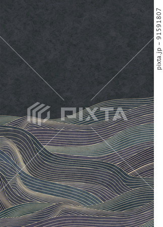 海　波　和柄　背景 91591807