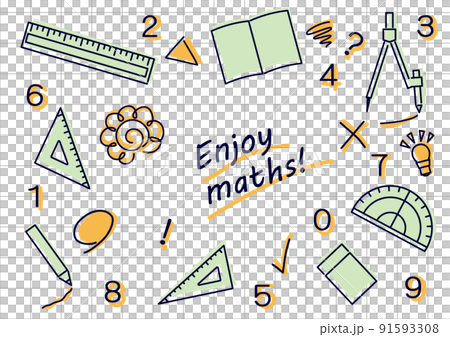 Arithmetic icon set that can also be an eye catch _ color 91593308