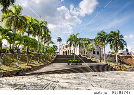 Alcazar de Colon, Diego Columbus residence situated in Spanish Square. Colonial Zone of the city, declared. Santo Domingo, Dominican Republic. 91593748
