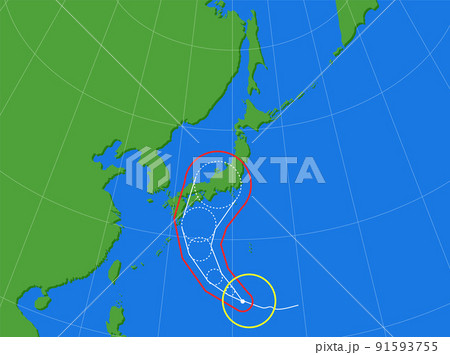 台風の進路予想図 91593755
