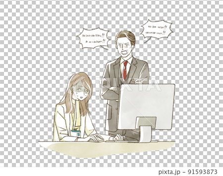 部下を怒鳴りつけている上司 部下を怒鳴りつけている上司 91593873