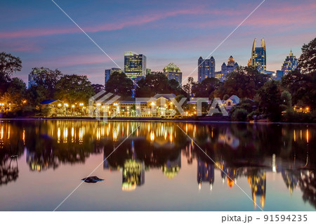 Piedmont Park in Downtown Atlanta city in USA 91594235