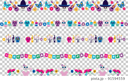 亡靈節插圖格線集 91594559