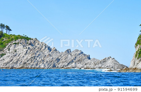 三陸復興国立公園　岩手県　宮古市　みやこ浄土ヶ浜　田代崎半島の剣の山　 91594699