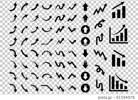 Ascending & descending arrow set 91594978