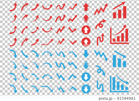 升序和降序箭頭集 91594981