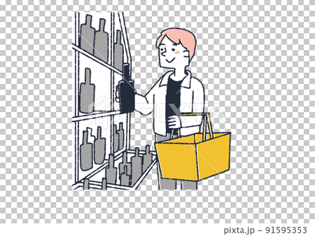 Men who select wine People who shop at supermarkets 91595353