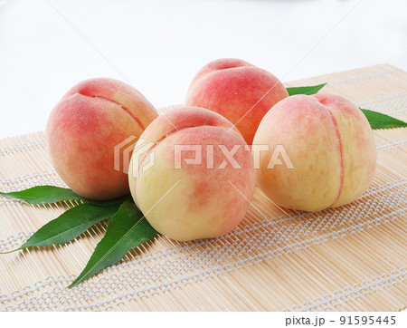 桃　　　白バック 91595445