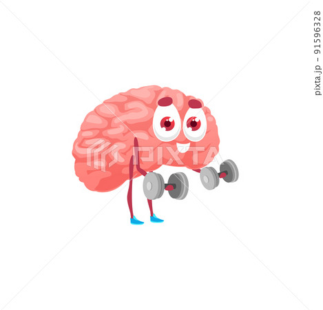 Brain power, cartoon character lifting... - Stock Illustration [91596328] -  PIXTA