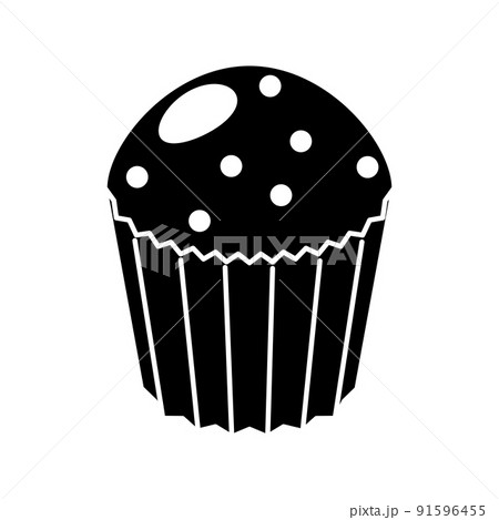 Cupcake icon silhouette black flat style isolated vector Cupcake icon silhouette black flat style isolated vector 91596455