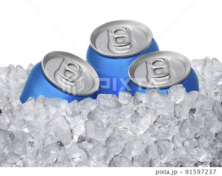 Cans of on ice background 91597237