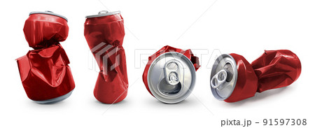 Compressed cans isolated on a white background Compressed cans isolated on a white background 91597308