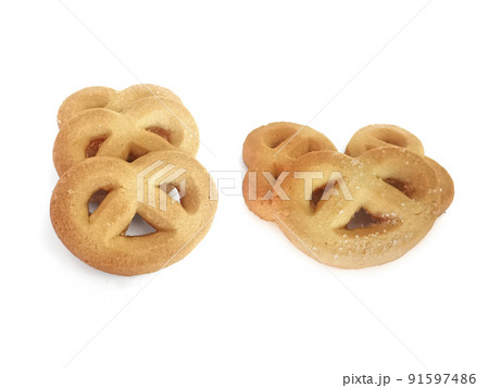 butter cookies isolated on white background butter cookies isolated on white background 91597486