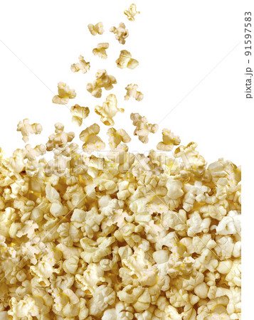 Popcorn isolated in on a white background 91597583