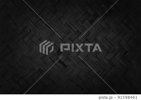 Black weave bamboo pattern, woven rattan mat texture for background and design art work. Black weave bamboo pattern, woven rattan mat texture for background and design art work. 91598461