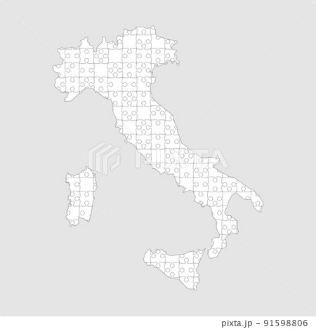 Vector Map Italy From Piece Puzzle Jigsaw Stock Illustration