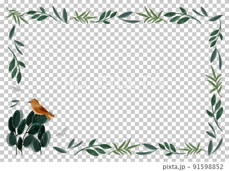 Bird and leaf frame Bird and leaf frame 91598852