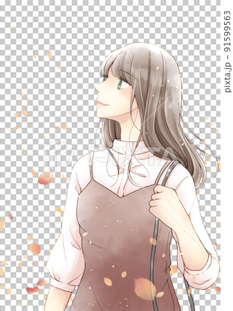 Woman in one piece Profile Vertical Autumn 91599563