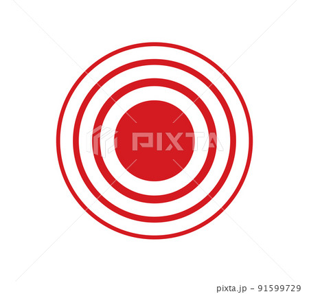 Pain point icon. Pain red circle mark. Target spot symbol for medical design. Concept killer for headaches, abdominal aches. Editable stroke. Vector illustration isolated on white background 91599729