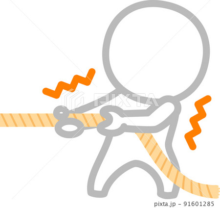 ロープを引く人物、綱引き 91601285