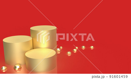 The gold podium on red background for showcase or present concept 3d rendering The gold podium on red background for showcase or present concept 3d rendering 91601459