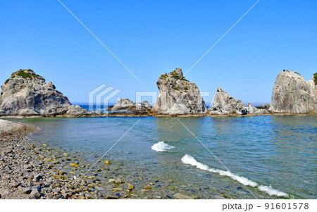 三陸復興国立公園 岩手県 宮古市 みやこ浄土ヶ浜 奥浄土ヶ浜から田代崎半島を望む 三陸復興国立公園 岩手県 宮古市 みやこ浄土ヶ浜 奥浄土ヶ浜から田代崎半島を望む 91601578