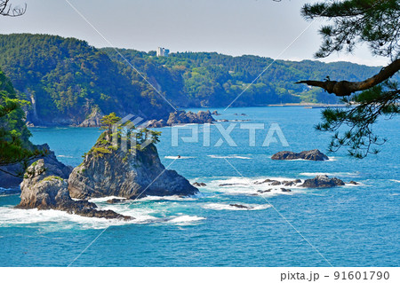 三陸復興国立公園　岩手県　宮古市　みやこ浄土ヶ浜　はまゆり展望台 91601790