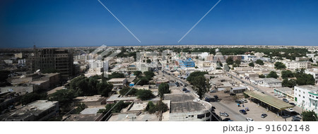 Aerial view to Nouakchott, capital of Mauritania 91602148