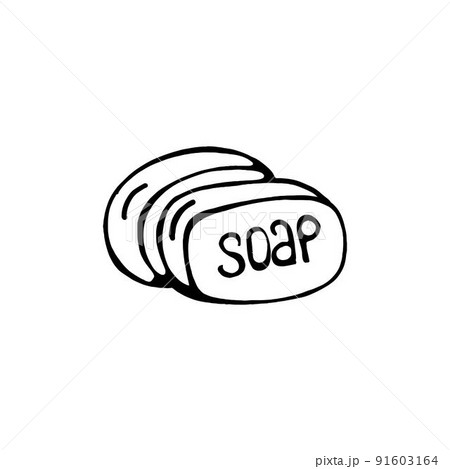 Bar of soap. Vector illustration in doodle style 91603164
