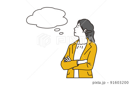 腕組み考えるアジア人女性 91603200